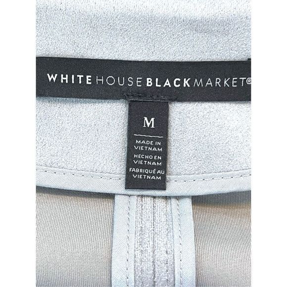 White House Black Market Women's Gray Faux-Suede Moto Jacket Size Medium - Picture 11 of 13